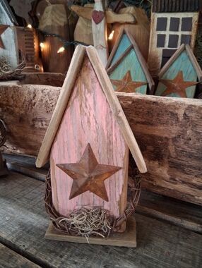 Primitive Birdhouse (Pink)